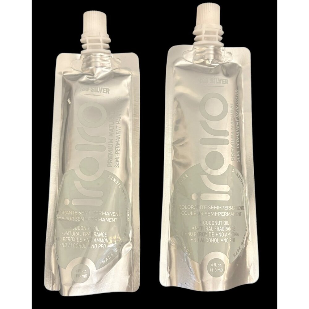 IroIro Haircolor Semi Permanent Natural Vegan Cruelty Free Coconut Oil SILVER 2